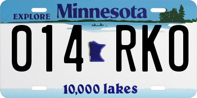 MN license plate 014RKO