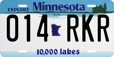 MN license plate 014RKR