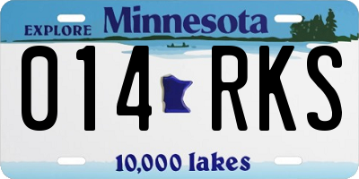 MN license plate 014RKS