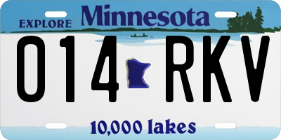 MN license plate 014RKV