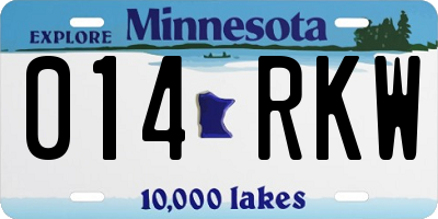 MN license plate 014RKW