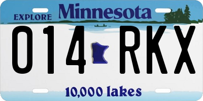 MN license plate 014RKX