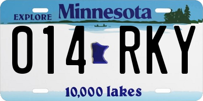 MN license plate 014RKY