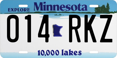 MN license plate 014RKZ