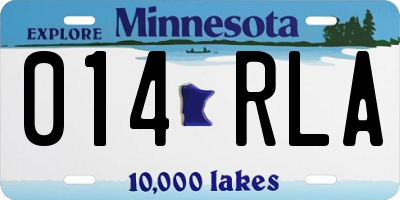 MN license plate 014RLA