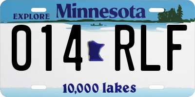 MN license plate 014RLF