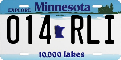 MN license plate 014RLI