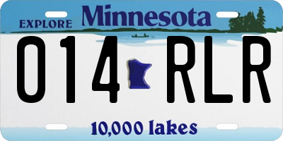 MN license plate 014RLR