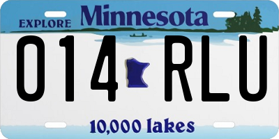 MN license plate 014RLU