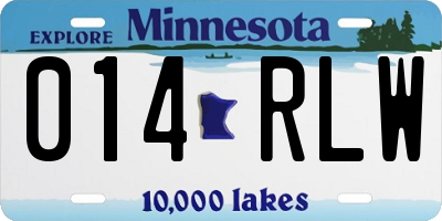 MN license plate 014RLW