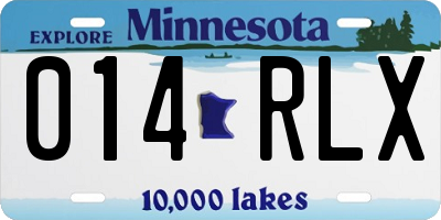 MN license plate 014RLX