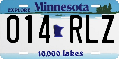 MN license plate 014RLZ