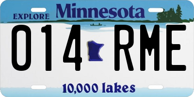 MN license plate 014RME