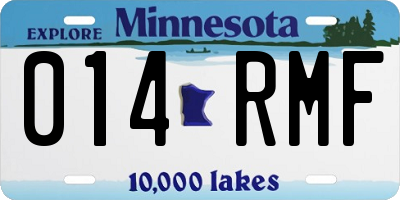 MN license plate 014RMF