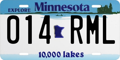 MN license plate 014RML
