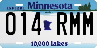 MN license plate 014RMM