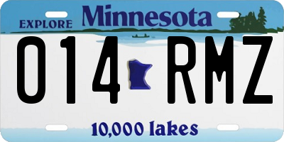 MN license plate 014RMZ