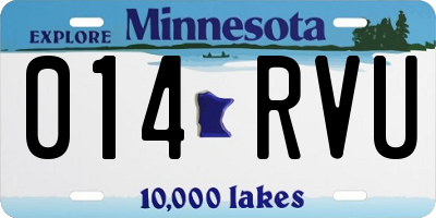 MN license plate 014RVU