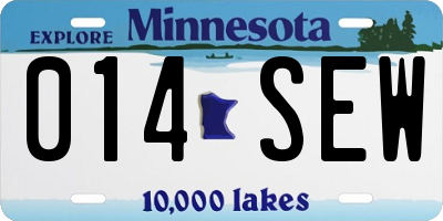MN license plate 014SEW