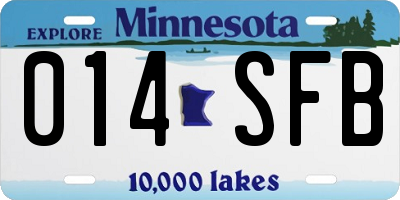 MN license plate 014SFB