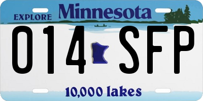 MN license plate 014SFP