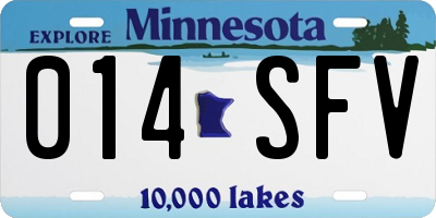 MN license plate 014SFV