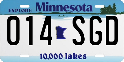 MN license plate 014SGD