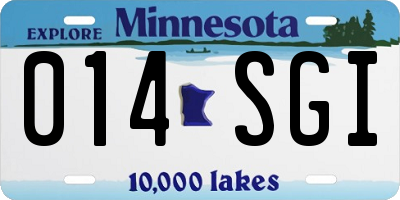 MN license plate 014SGI