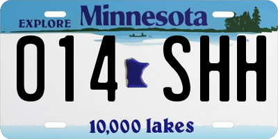 MN license plate 014SHH