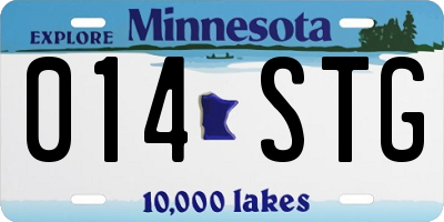 MN license plate 014STG