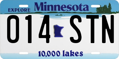 MN license plate 014STN