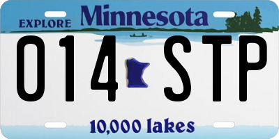 MN license plate 014STP