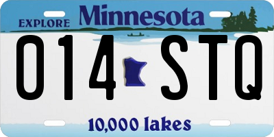MN license plate 014STQ