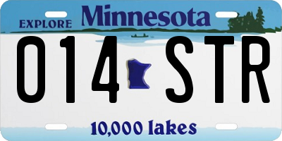 MN license plate 014STR