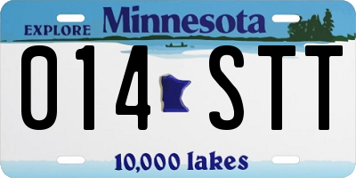MN license plate 014STT