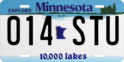 MN license plate 014STU