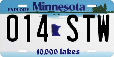 MN license plate 014STW