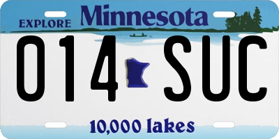 MN license plate 014SUC