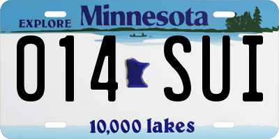 MN license plate 014SUI