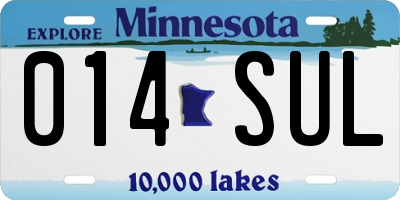 MN license plate 014SUL