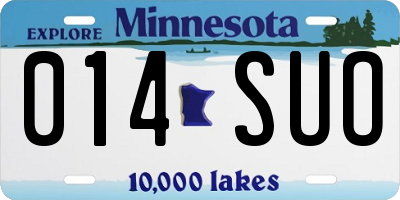 MN license plate 014SUO