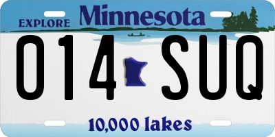 MN license plate 014SUQ