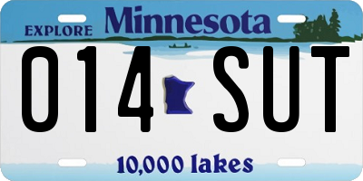 MN license plate 014SUT