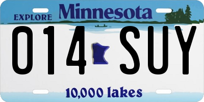 MN license plate 014SUY