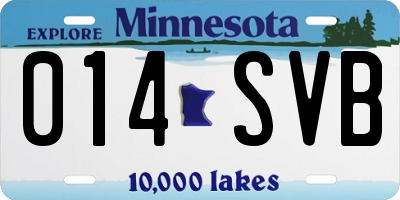 MN license plate 014SVB