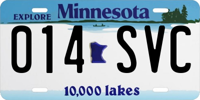 MN license plate 014SVC