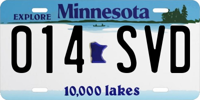 MN license plate 014SVD