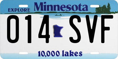 MN license plate 014SVF