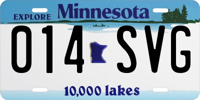 MN license plate 014SVG