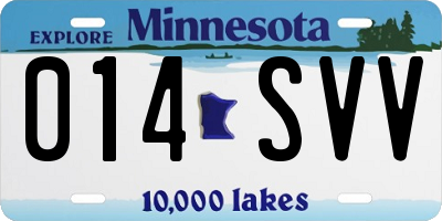 MN license plate 014SVV